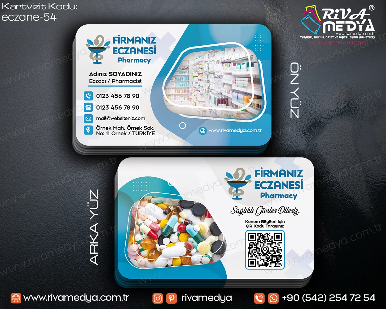 Fotoğraflı Modern Eczane Kartvizit Örneği Fotoğraflı Modern Eczane Kartvizit Örneği