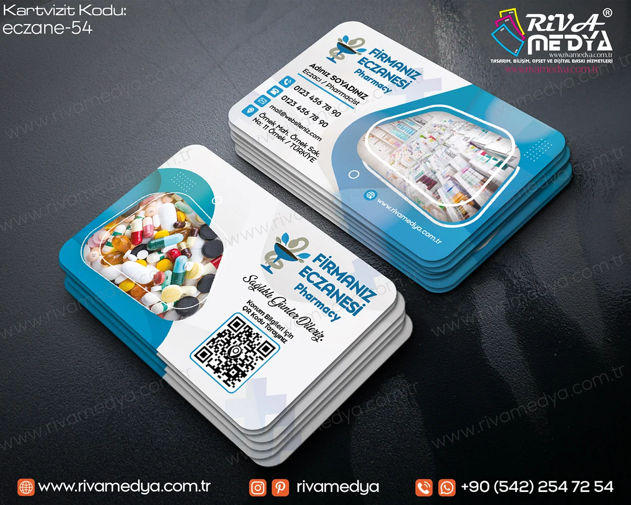 Fotoğraflı Modern Eczane Kartvizit Örneği Fotoğraflı Modern Eczane Kartvizit Örneği