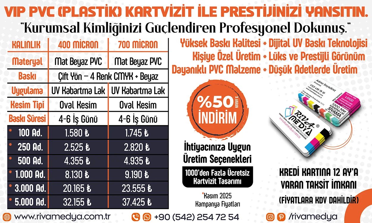 VIP PVC (Plastik) Kartvizit ile Prestijinizi Yansıtın VIP PVC (Plastik) Kartvizit ile Prestijinizi Yansıtın