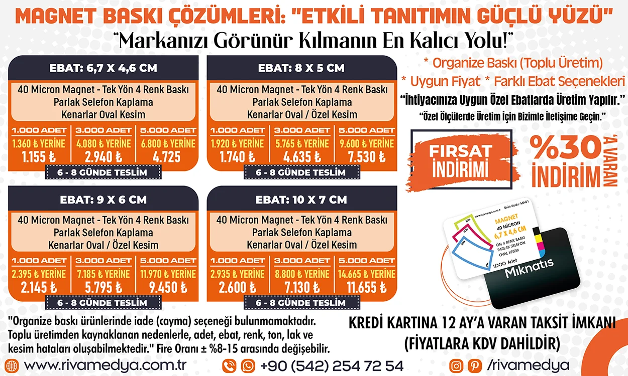Hazır Magnet Çeşitleri Hazır Magnet Çeşitleri en uygun fiyatlarla Riva Medya'da